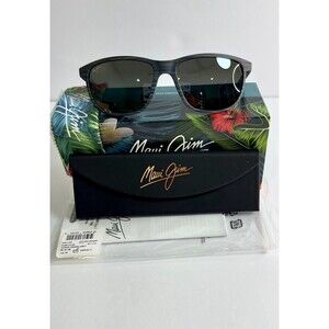 New Maui Jim Lele Kawa MJ0811S 001 Polarized Sunglasses Neutral Grey Striped XL